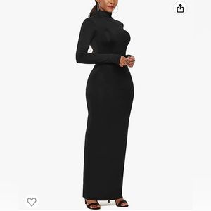 Black Turtle Neck Maxi Dress